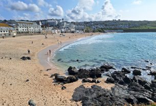 Egyesült Királyság, St Ives, Anglia, strand, tenger, tengerpart