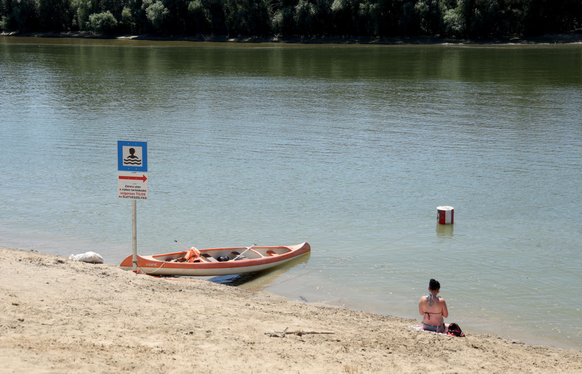 Szeged, Sárga, szabadstrand, strand, nyár, meleg, napozás, fürdőzés, Tisza, Tisza part